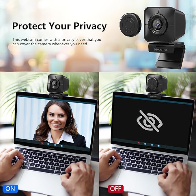 4K Webcam for PC PDAF Fast Auto Focus Camera with Dual Noise-reducing Mics Auto Light Correction 5X Zoom 8MP USB Webcam with Privacy Cover Plug and Play for Switch 2/ Zoom/Teams/Meet