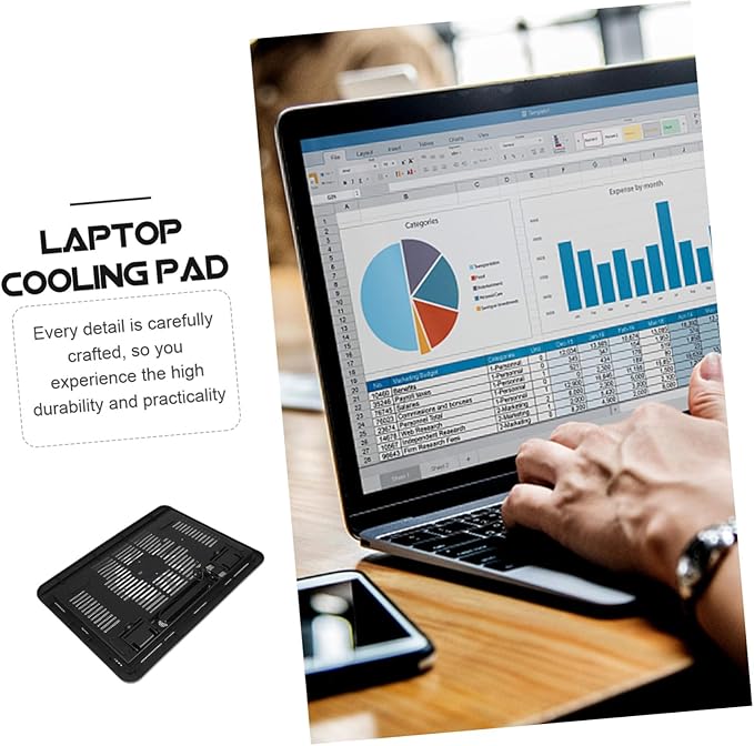 Ergonomic Laptop Cooling Pad with Silent LED Fans Ultra-Thin Computer Stand for Gaming and Office Laptops Quiet Cooler for Heat Dissipation