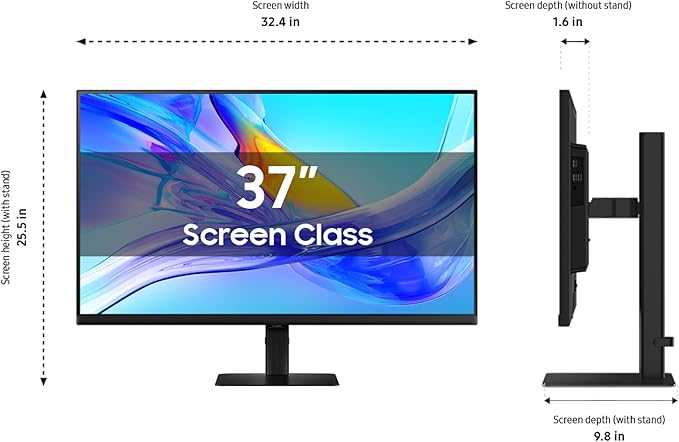 Samsung 37” ViewFinity S8 (S80UD) 4K UHD HDR10 High Resolution Monitor with USB-C and Ergonomic Design Built-in KVM Switch Intelligent Eye Care LS37D800UANXZA 2025