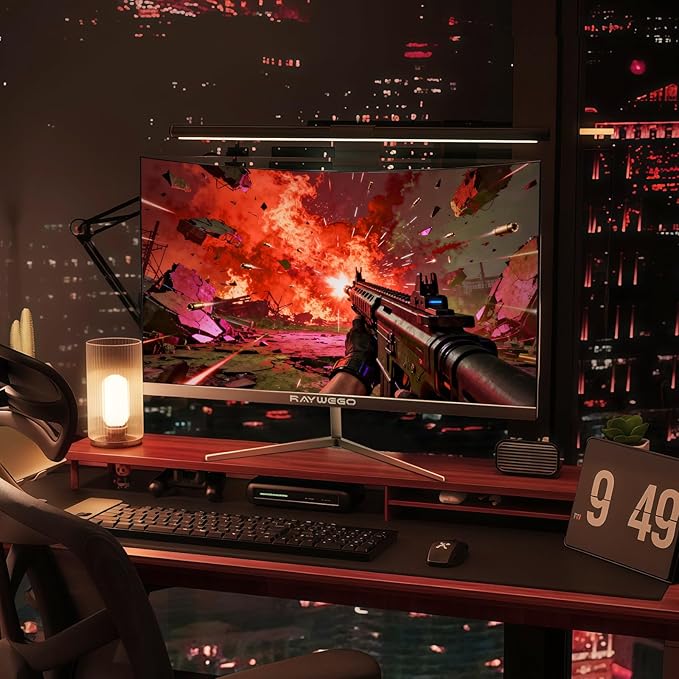 24 inch Curved Monitor 100Hz 1ms Computer Gaming Monitor FHD 1920×1080P3000:1 Contrast Ratio with FreeSync &amp Eye-Care Technology HDMI×1VGA×1 for Gaming Home OfficeWall Mount Install