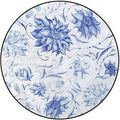 Blue and White Marble Round Area Rug Throw Rugs Soft Washable Small Round Floor Mats for Bedroom Living Room Buds with Leaves Flowers Diameter 59 in