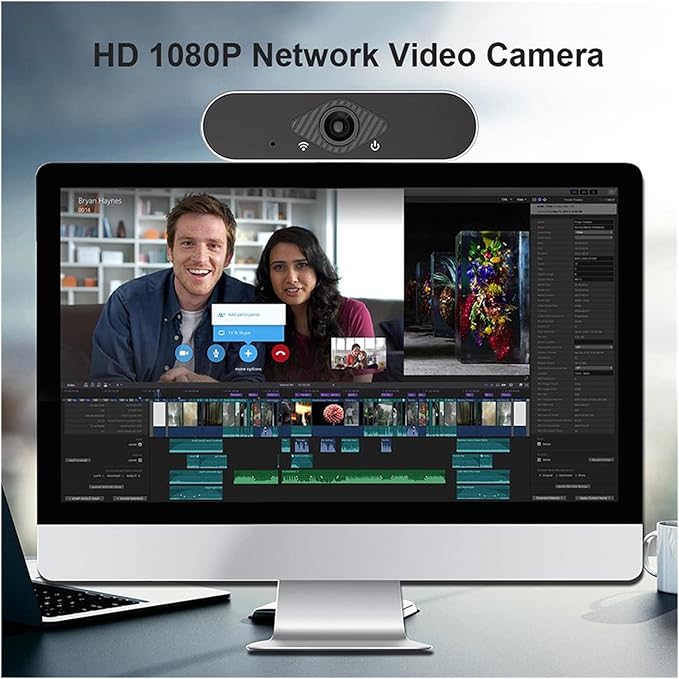 Web Camera Full HD Autofocus Webcam 1080P PC Computer Camera USB Web Camera with Microphone for Video Call Web Cam for Twitch Live for Gaming Video Calling Recording (Color : Type 1)
