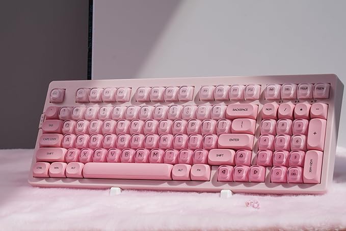 ZORNHER ZH980 Foundation Mechanical Keyboard95% Pink Creamy Keyboard with Number PadCute Jelly MOA Profile KeycapsCreamy Sounding Linear SwitchesHot-SwappableRGB Backlit