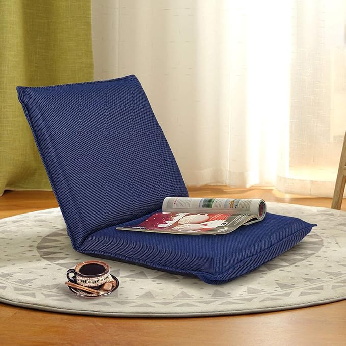 Giantex Adjustable Mesh Floor Sofa Chair 6-Position Multi-Angle Padded Floor Chair Cushioned Back Support Versatile Video Game Chairs for Meditation Seminars Reading TV Watching or Gaming