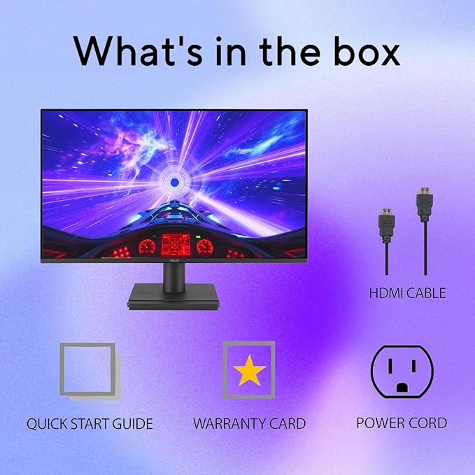 ASUS 24 FHD Gaming Office Monitor 120Hz 1ms Eye Care Monitor - IPS 99% sRGB Frameless Adaptive-Sync HDMI VGA Low Blue Light Flicker Free Tilt Adjustment Wall Mountable Black
