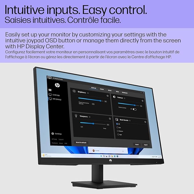 HP V24i G5 24 Inch Computer PC Monitor Full HD IPS 60Hz Refresh Rate 5ms Response Time 250 Nits Brightness AMD FreeSync Anti-Glare Low Blue Light HDMI DisplayPort Black (Renewed)