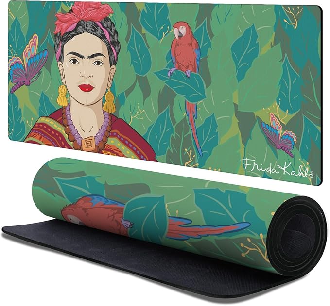 Head Case Designs Officially Licensed Frida Kahlo Butterfly and Parrot Floral Art 37.4 x 15.75 x 0.16 inches (900 x 400 mm) - XL Gaming Office Desk PC Keyboard Mouse Mat Pad