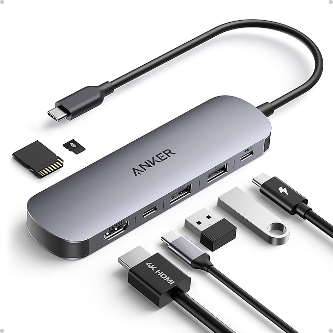 Anker USB C Hub 5-in-1 USB Hub for Laptops &amp 7 Ports USB 3.0 Data Hub (Bundle)