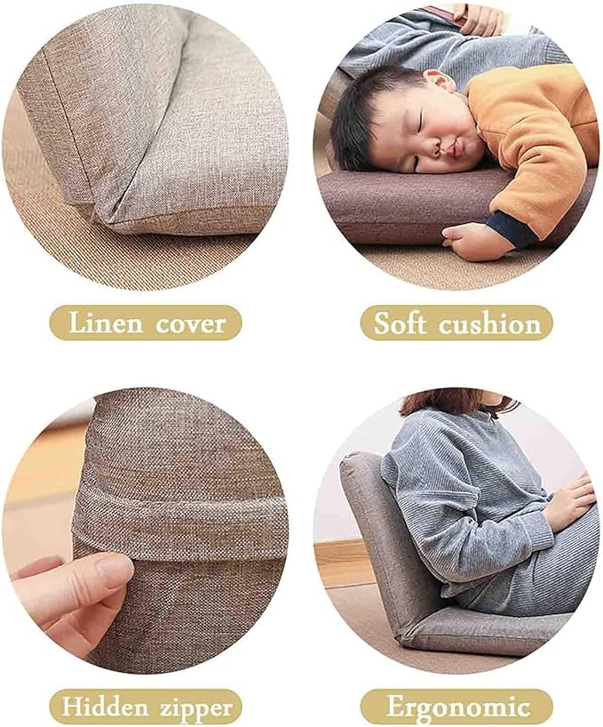 Floor Chair with Back Support Tatami Room Game Chair Legless Meditation Floor Seating Bay Window Lazy Chairs Lightweight