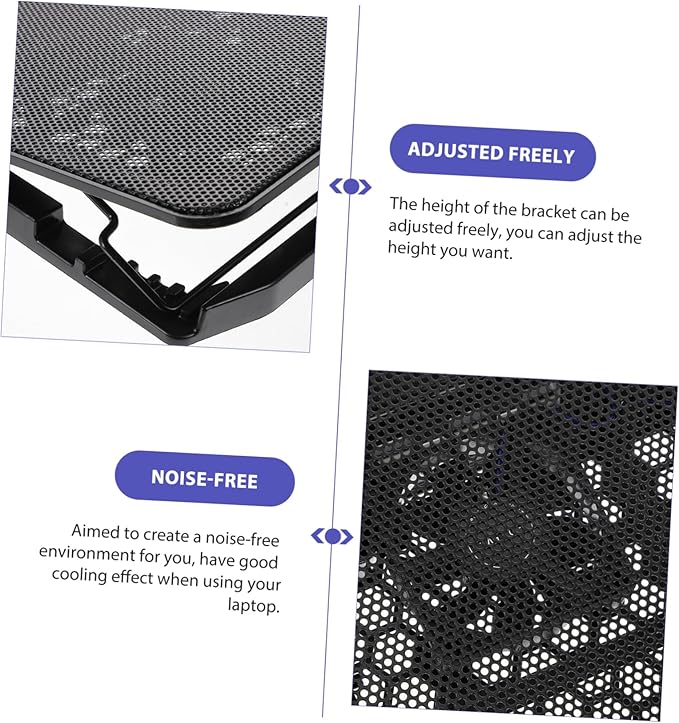 TEHAUX Laptop Cooling Pad for Gaming Laptops Adjustable Height Silent Fans USB Powered Compatible Ergonomic Design for Comfort and Cooling Efficiency