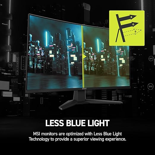 msi MAG 274CF X24 27-inch 1920 x 1080 (FHD) Gaming Monitor 240Hz AMD Adaptive-Sync HDR Ready HDMI VGA Port VESA Mountable Tilt 4-Side Slim Bezel 0.5ms Black