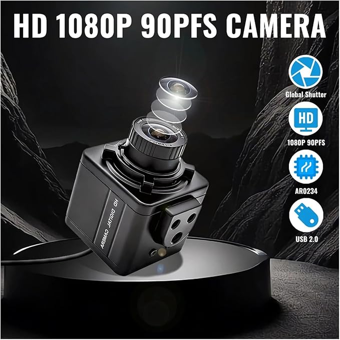 1080P 90FPS Global Shotter USB Camera High Frame AR0234 Industrial Metal Box Fixed Focal Lens Without Blur Mini Webcam