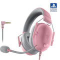 Razer BlackShark V2 X PlayStation Gaming Headset: 50mm Drivers - Cardioid Mic - Lightweight - Comfortable Noise Isolating Earcups - for PS5 Xbox Series X PC Switch via 3.5 mm Jack - Quartz Pink