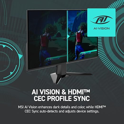 msi G275L E14 27-inch 1920 x 1080 (FHD) Gaming Monitor 144Hz AMD Adaptive Sync HDR Ready HDMI VGA Port VESA Mountable Tilt 4-Side Slim Bezel 1ms Black