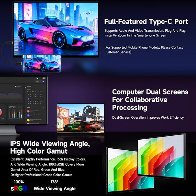 waveshare Luckfox 16inch 4K Portable Touch Monitor with Magnetic Protective Case 3840 × 2400 Resolution HDR 120Hz Refresh Rate IPS Panel Optical Bonding 10-Point Touch