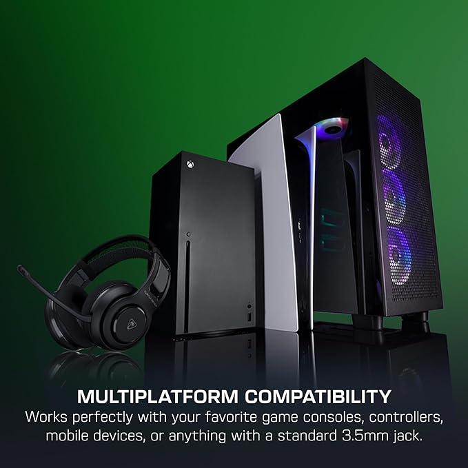 Turtle Beach Atlas 200 Wired Multiplatform Gaming Headset for Xbox PlayStation PC w/ 3.5mm Wired Connection - 50mm Nanoclear Drivers Flip-to-Mute Mic Memory Foam Cushions - Black