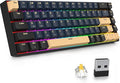 surmen GT68 65% Wireless Mechanical Gaming Keyboard 60 Percent RGB Hot-Swappable 68-Key Compact Keyboard Bluetooth5.0/2.4G/USB with Yellow Switch (Yellow Switch Blue Samurai 68)