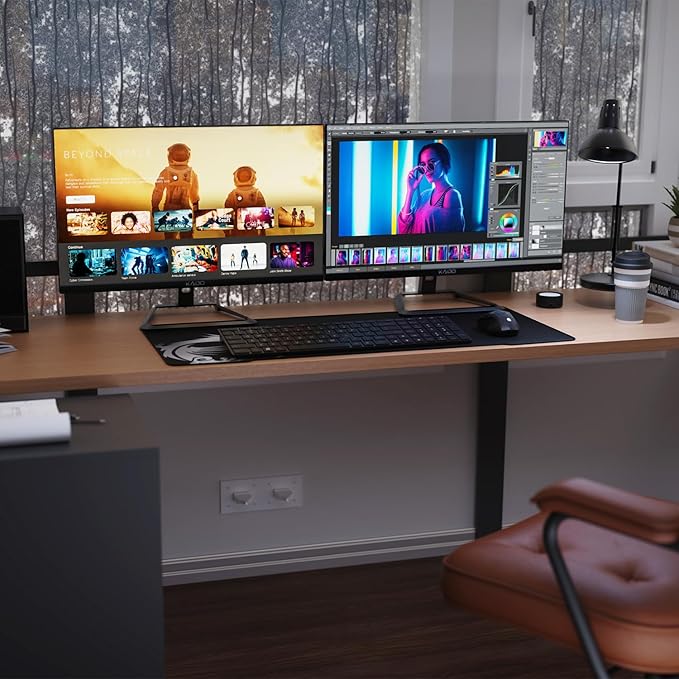Kado Dual Monitor Setup - 2-Pack 27 4K 3840x2160 Computer Monitor 70Hz UHD VESA Mount HDMI Office Gaming Built-in Speakers (U27 Dual Series)