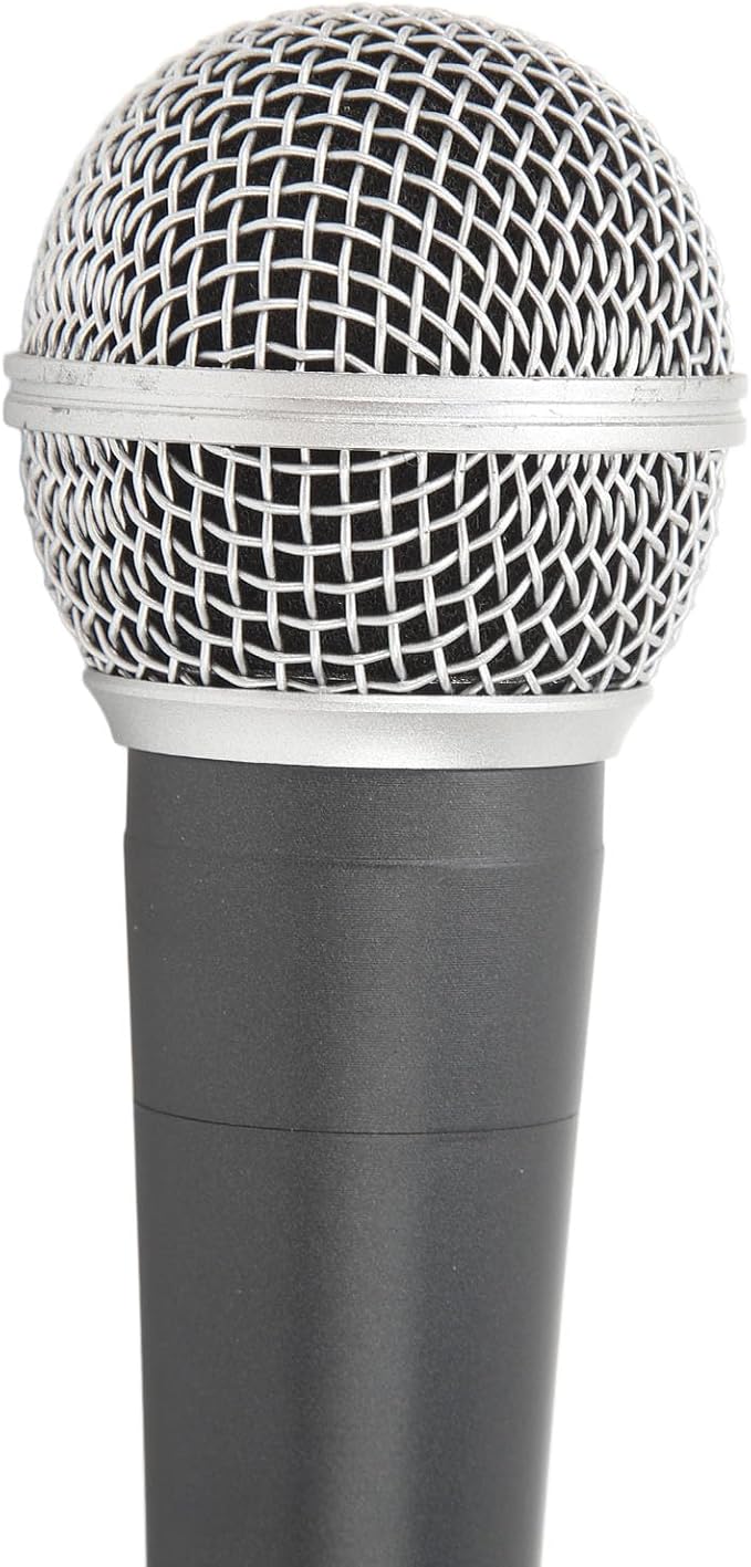 Professional Handheld Wired Microphone Dynamic Mic with Steel Mesh Grille for KTV Stage Performance 6.5mm Copper Cable