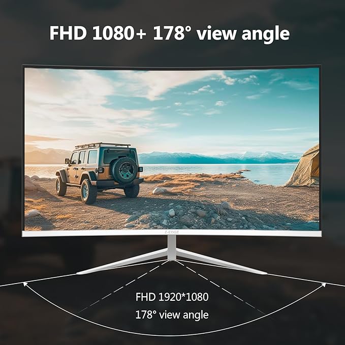 Z-Edge 24-inch Curved Gaming Monitor Full HD 1080P 1920x1080 LED Backlight Monitor with 100Hz Refresh Rate and Eye-Care Technology U24C 178° Wide View Angle DP+HDMI