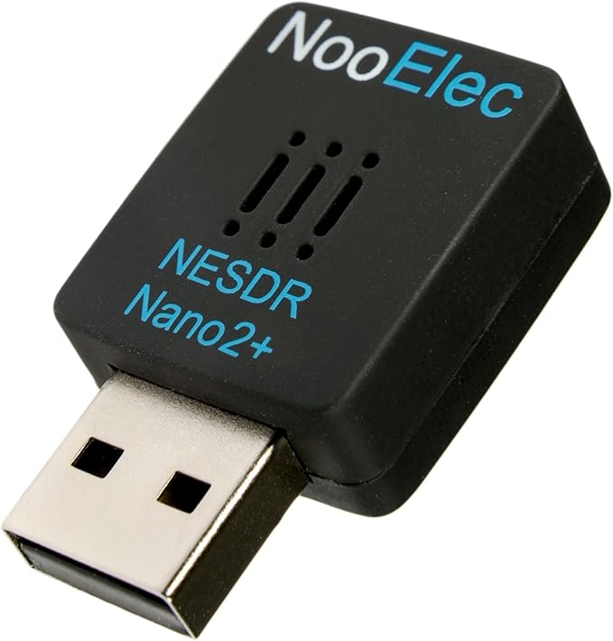 NESDR Nano 2 Plus - Tiny Black RTL-SDR USB Set (RTL2832U &amp R820T2) with Ultra-Low Phase Noise 0.5PPM TCXO MCX Antenna