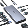 USB C Docking Station Dual Monitor Adapter for Dell HP Laptop Docking Station 3 Monitors Quad Display USB C Hub Dongle to 2 HDMIDPVGA3 USBPD100W PDEthernet 9 in 1 Thunderbolt Dock for Surface