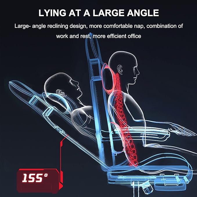 Computer Chair with Footrest High Back Ergonomic Gaming Chair Reclining Gaming Chair with Linkage Armrests for Adults
