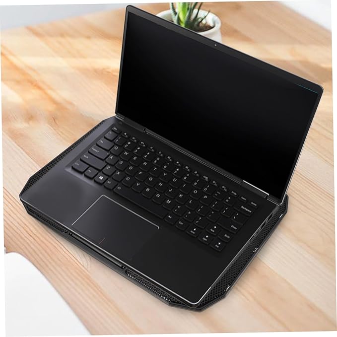 Mikinona Multi-Level Adjustable Laptop Cooling Rack with Dual USB Fans Ergonomic Holder for Heat Dissipation Portable Stand Relieves Neck and Stable for Various Laptop