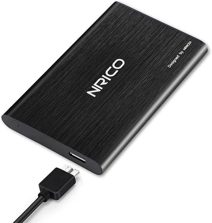 NRICO Ultra Slim Portable External Hard Drive USB3.0 HDD Storage Compatible for PC Desktop LaptopMacPS4 Xbox one (Black 1 TB)