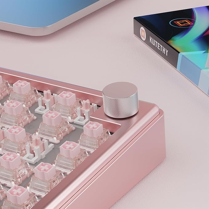 Zhouwang Starlight Pink Magnetic Keyboard Switches Linear Factory Pre-lubed Freely Setting Pre-TraveSwitches for Magnetic Gaming Keyboard（90PCS）
