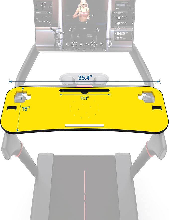 Treadmill Desk Attachment Tread Tray Ergonomic Platform Laptop Holder with Tablet HolderNew Universal Cooling Holes Laptop Stand for Home/Office(Yellow)