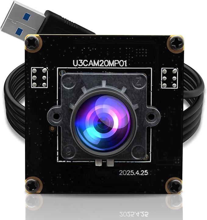 ELP Ultra HD 20MP USB3.0 Camera Module for Computer Mini UVC 3840P USB3.0/2.0 Lightburn Cameras for Windows Linux Mac Pi Wide Angle 95°(H) AR2020 4K 30FPS Webcam Board for PC Laptop Jetson Nano