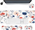 Large Mouse Pad Wrist Support SetDesk Pad+Keyboard Wrist Rest+Mouse Pad Wrist Support+Coaster4in1 XXL Big MousepadErgonomic Design Gaming Mat for Home Office TableBeautiful Flowers