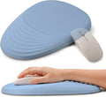 Ergonomic Mouse Pad with Wrist Support Memory Foam Wrist Rest for Pain Relief &amp Carpal Tunnel Non-Slip Base for Office Computer PC Laptop (12x8x1.2inch Light Blue)