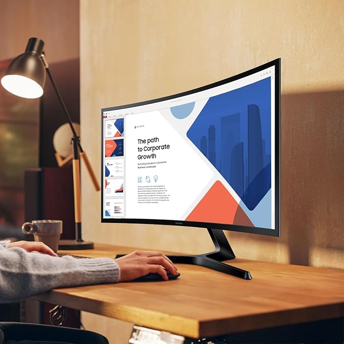 Samsung 24 Essential S3 (S36GD) Series FHD 1800R Curved Computer Monitor 100Hz Game Mode Advanced Eye Comfort HDMI and D-sub Ports LS24D366GANXZA