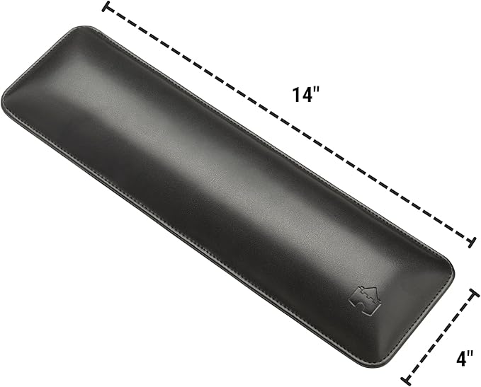 Bailey Tenkeyless by Castle - TKL Short Wrist Rest for Keyboards with around 87 Keys - Leather Ergonomic Computer Extra Firm Wrist Support - Typists Gaming &amp Heavy Office Use (Nightfall Tenkeyl