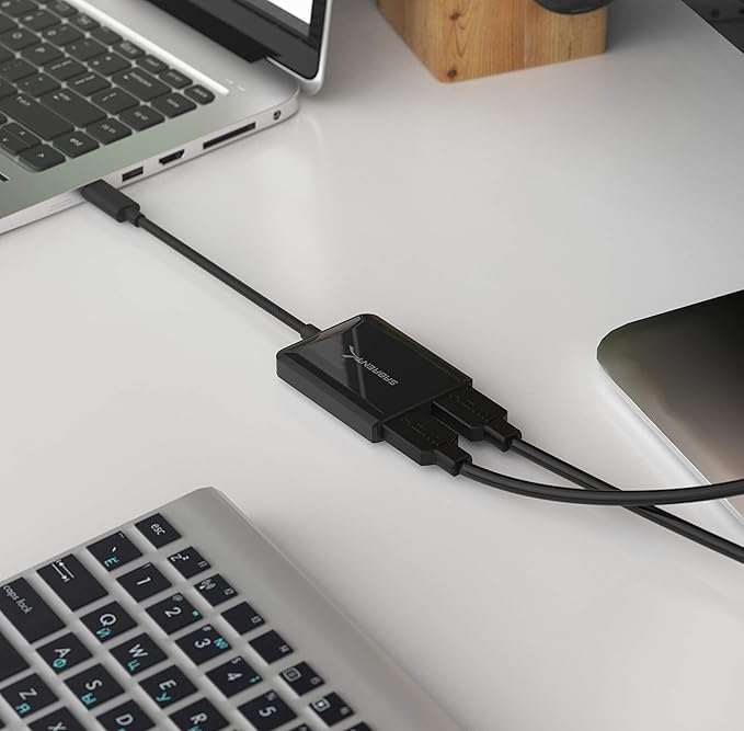 SABRENT USB Type C Dual HDMI Adapter [Supports Up to Two 4K 30Hz Monitors Compatible with Windows Systems Only] (DA-UCDH)