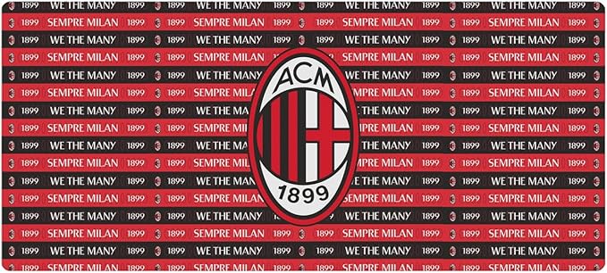 Head Case Designs Officially Licensed AC Milan Sempre Milan 1899 Crest Logo 37.4 x 15.75 x 0.16 inches (900 x 400 mm) - XL Gaming Office Desk PC Keyboard Mouse Mat Pad