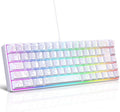 Snpurdiri 65% Wired Gaming Keyboard 68 Keys RGB Backlit Ultra-Compact Small Gaming Keyboard for PC/Mac Gamer Typist Travel Easy to Carry on Business Trip White