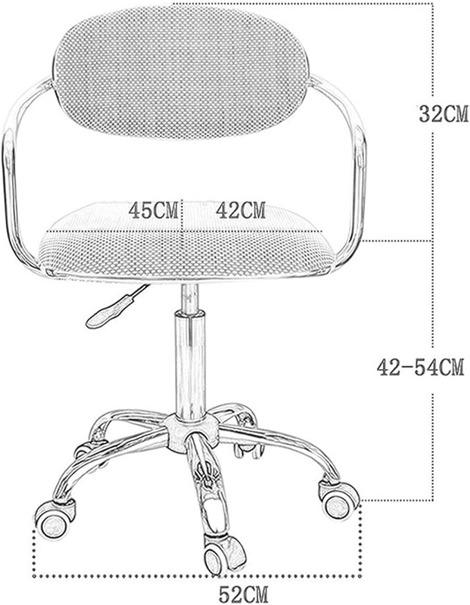 Bank Hospital Metal Chairs Dining Living Room Chair with Rolling Wheels Gaming Club Bar Chair Height Adjustable 42 * 45 * 42-54CM(Color:#3)