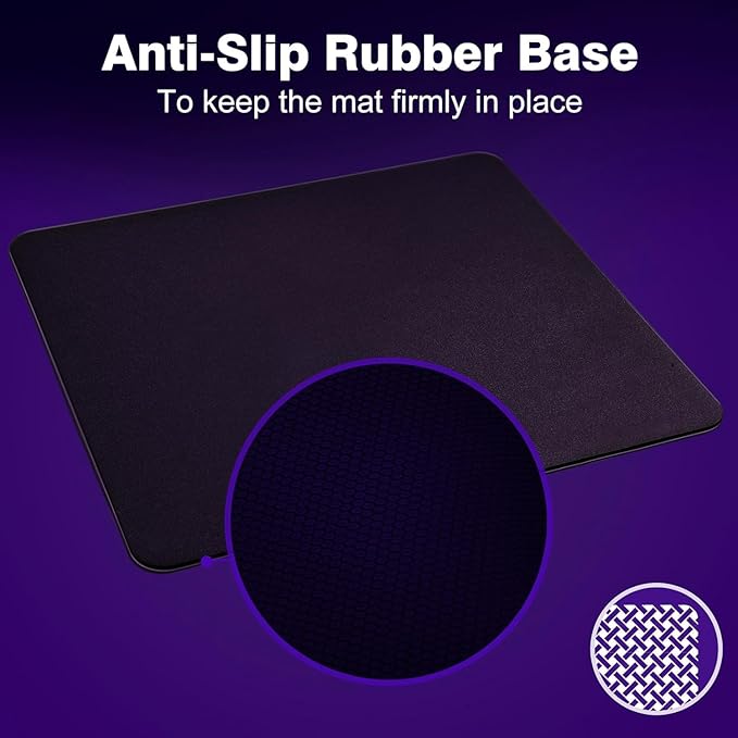 Tempered Glass Gaming Mouse Pad - Large 400×500×3mm (Obsidian Black) Thin Large Hard Mat No - Slip Base for High - DPI Precision Scratch - Resistant Smooth Surface FPS/MOBA/Office Use
