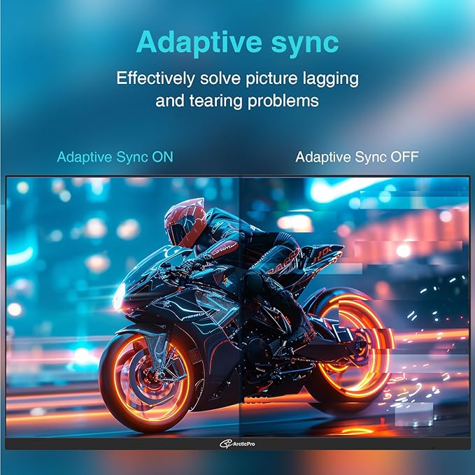ArcticPro 27inch Gaming Monitor 300Hz QHD 2560 * 1440p IPS 1ms Response Time Adaptive sync 3-Sided Frameless Anti-Blue Light Ultra Slim 132% sRGB with DP Cable up to 300Hz DP*2 HDMI*2