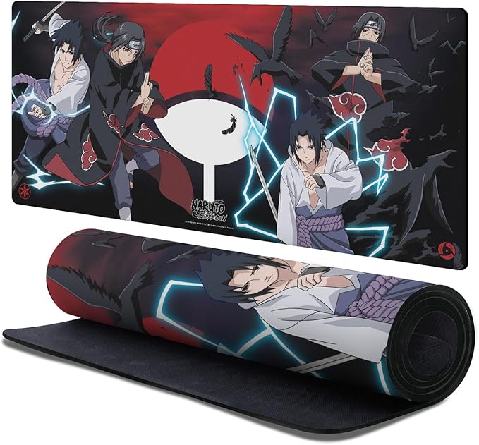 Head Case Designs Officially Licensed Naruto Shippuden Itachi and Sasuke Graphic Art 37.4 x 15.75 x 0.16 inches (900 x 400 mm) - XL Gaming Office Desk PC Keyboard Mouse Mat Pad