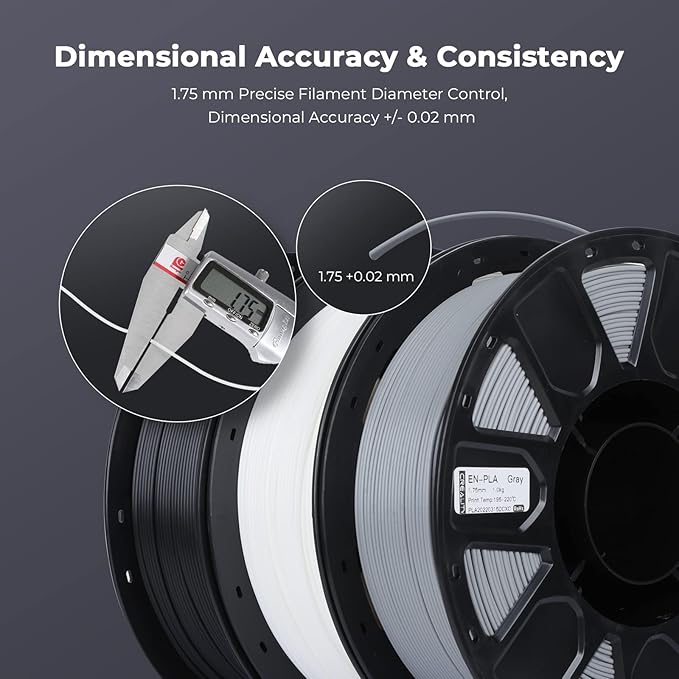 Creality 3D Printer Filament PLA Filament 1.75mm Bundle 2kg for 3D Printing Ender PLA Filament No-Tangling Strong Bonding &amp Overhang Performance Accuracy +/- 0.02mm (White &amp Red)