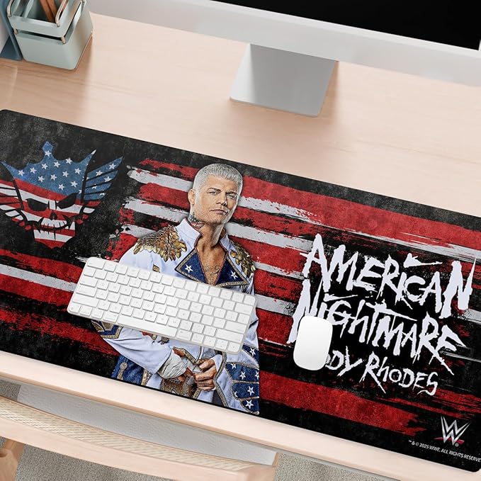 Head Case Designs Officially Licensed WWE American Nightmare Portrait Cody Rhodes 37.4 x 15.75 x 0.16 inches (900 x 400 mm) - XL Gaming Office Desk PC Keyboard Mouse Mat Pad