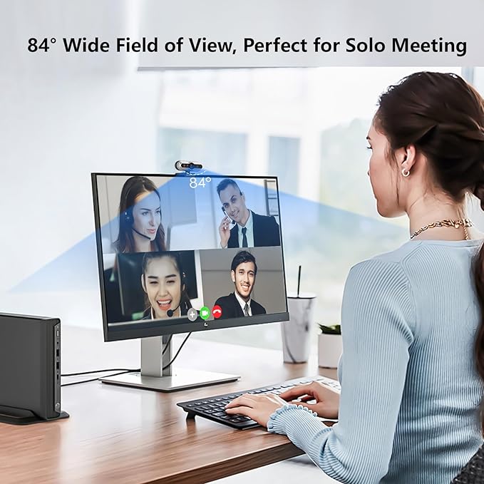 2K HD Webcam with Infrared Windows Hello Facial Recognition Computer Camera Privacy Cover Noise Canceling Microphones Laptop Webcam For Video Conferencing Live Streaming Online Learning