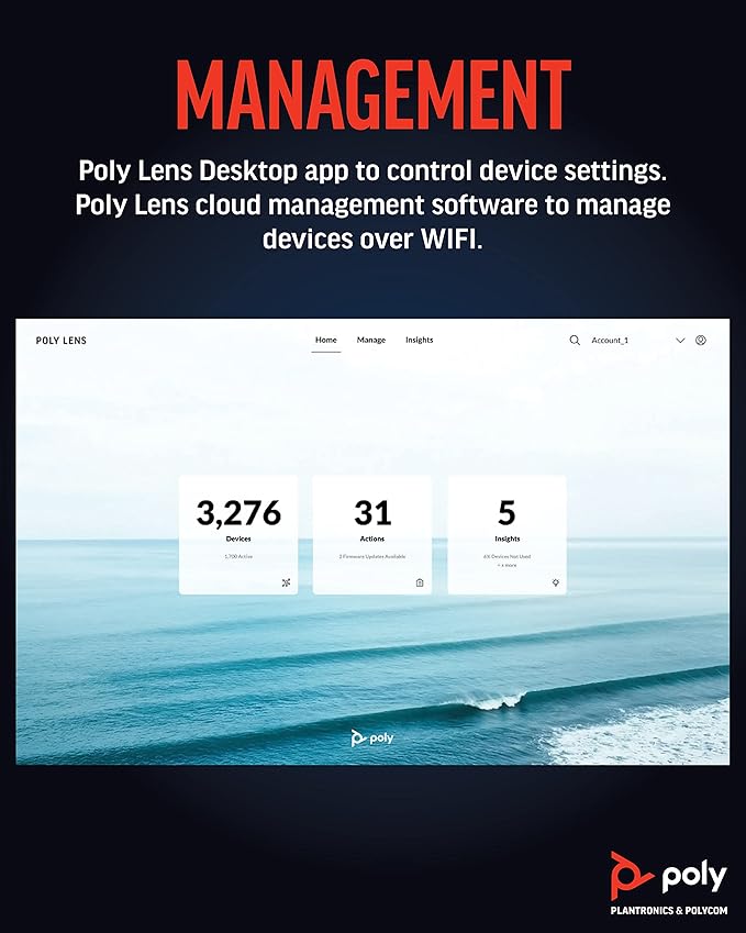 Poly Studio R30 4K Video Conference System - Camera Mic and Speaker Bar for Small Rooms - Presenter Tracking NoiseBlockAI Framing - Plug &amp Play - Works w/Teams Zoom &amp More