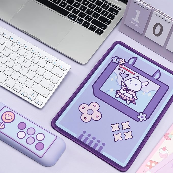 YOCORE Large Rabbit Mouse Pad and Wrist Rest Set- 30.5'' x 16'' Non-Slip Rubber Base Desk Pad and Wrist Support-Laptop Desk Mat for Gaming Writing