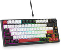 75 Percent Keyboard Gasket-Mounted with Sound Absorbing Pads 82-Key Compact Wired RGB Mechanical Gaming Keyboard Hot-Swap Socket for Win White