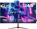 ZZA 24.5 120Hz Curved Gaming Monitor | FHD 1080P Frameless Design AMD FreeSync Low Motion Blur Eye Care Technology DisplayPort &amp HDMI Connectivity VESA Wall Mount Compatible - Black